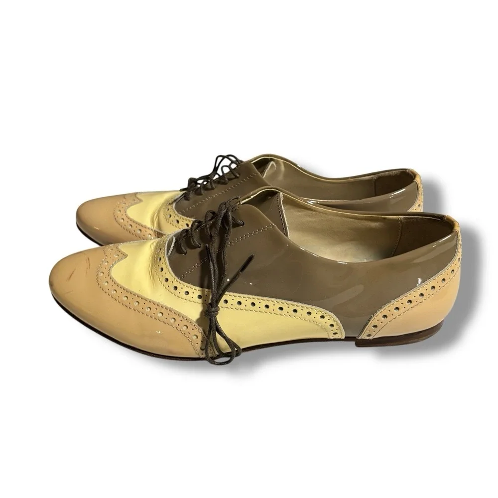AGL Attilio Giusti Leombruni WINGTIP PATENT LEATHER‎ OXFORD US 7 EU 37.5